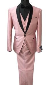  Retro Paris Pink 3-Piece Slim Fit Suit