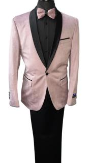  Retro Paris Pink Velvet Slim Fit Jacket