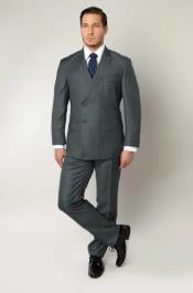  Charcoal Double Breasted Suit - Slim Fitted Suit