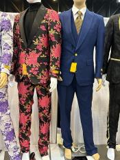  Gold Paisley - Gold Floral Suit With Bowtie With Pants