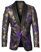  Mens Purple Blazer - Floral Blazer Purple and Black