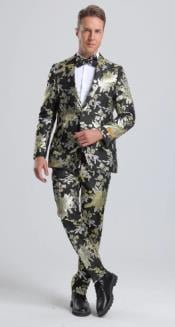  Big and Tall Mens Tuxedos Jacket - Big and Tall Dinner Jacket Bowtie Included - For Big Guys