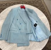  Mens Double Breasted Suits - Blue Suit