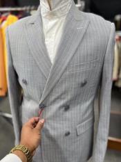  Mens Double Breasted Suits - Grey Suit