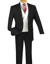  Black and White Striped Suit