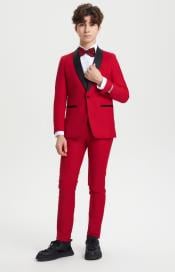  Boys Tuxedo - Red Kids Suit