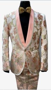  White and Gold Prom Suits - Gold Tuxedo Jacket