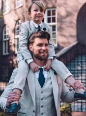  Dad And Son Matching Suits - Light Gray Dad and Son Outfits