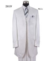  Tone on Tone - Shiny Fabric Zoot Suit - White
