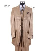  Tone on Tone - Shiny Fabric Zoot Suit - Tan
