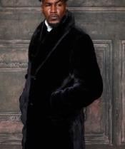  Black Faux Fur Overcoat