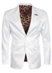  Sateen Suit - Shiny Suit - White Sharkskin Suit