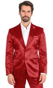  Sateen Suit - Shiny Suit - Red Sharkskin Suit