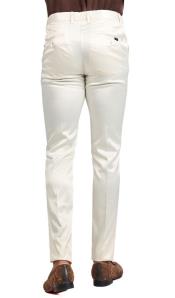 Shiny Dress Pants - Sateen Cream Mens Pants