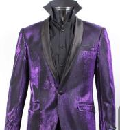  Purple Sequin Jacket - Slim Fit - Sequin Tuxedo