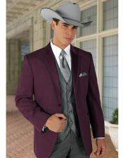  Mens Western Style Suits - Burgundy Cowboy Suit - Country Wedding Suits