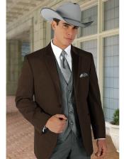  Mens Western Style Suits - Dark Brown Cowboy Suit - Country Wedding