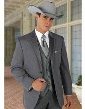  Mens Western Style Suits - Light Grey Cowboy Suit - Country Wedding Suits