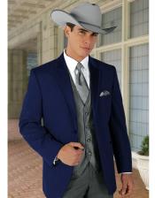  Mens Western Style Suits - Navy Blue Cowboy Suit - Country Wedding Suits