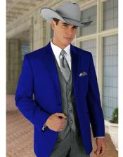  Mens Western Style Suits - Royal Blue Cowboy Suit - Country Wedding Suits