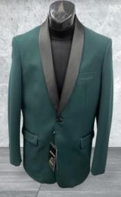  Mens Big and Tall Blazer - Green Plus Size Tuxedo Jacket