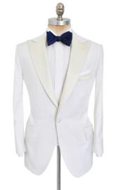  Ivory Tuxedo Jacket - Cream Wedding Suit - Off White Suit (Jacket