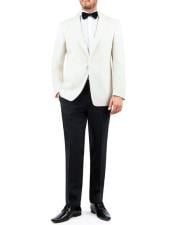  Ivory Tuxedo Jacket - Cream Wedding Suit - Off White Suit (Jacket