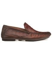  Mens Crocodile Leather Driving Moccasin Sport