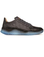 Brand: Mezlan Shoes For Men On Sale Mens Crocodile Super Sneaker Blue