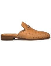  Brand: Mezlan Shoes For Men On Sale Ostrich Slide Mule Camel