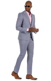  Gianni Testi Suit - Ultra Slim Suit - Stretch Fabric Suit Blue