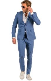 Gianni Testi Suit - Ultra Slim Suit - Stretch Fabric Suit M-Blue