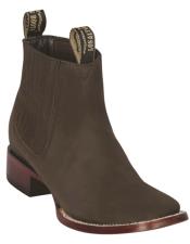  Brown Ankle Square Toe Boots