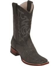  Sanded Black Lizard Cowboy Boots