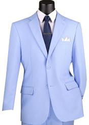  Vinci Mens Light Blue 2-Button Peak Lapel Modern-Fit Suit