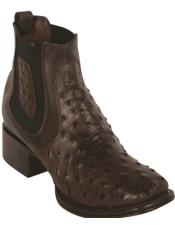  Brown Ostrich Leather Boots