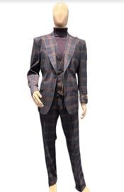  Vested Suits - Patterned Suit - light Color Summer Suit - 1920s Vintage looking Suit - Camel