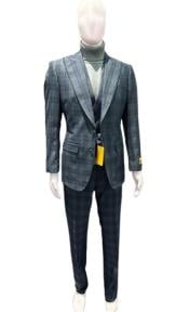  Vested Suits - Patterned Suit - light Color Summer Suit - 1920s Vintage looking Suit - Gray