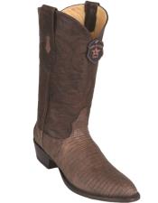  Los Altos Lizard Teju R-Toe Brown Cowboy Boots