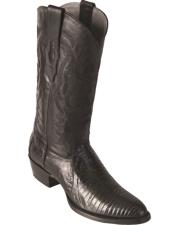  Los Altos Lizard Teju R-Toe Black Cowboy Boots