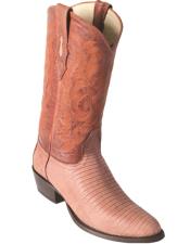  Los Altos Lizard Teju R-Toe Greasy Finish Brown Cowboy Boots
