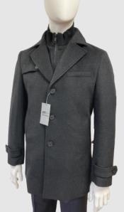  Mens Wool Car Coat Grey or Black