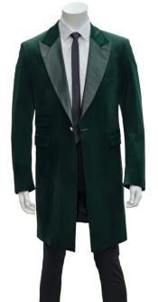  Zoot Suit Made of Velvet Fabric - 1920s Velvet Suit (Black Pants) - Green
