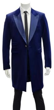 Zoot Suit Made of Velvet Fabric - 1920s Velvet Suit (Black Pants) - Navy