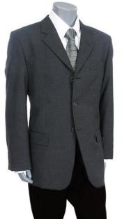  Mens 3 Button Blazer - Three Button Charcoal Gray Sport Coat - Side Vented - Wool Blazer