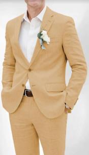 Mens Cotton Suit - Khaki Summer Suit