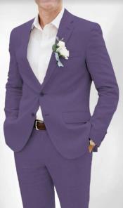 Mens Cotton Suit - Purple Summer Suit