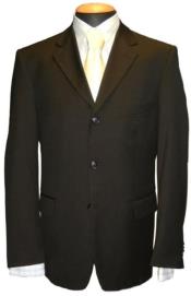  Mens 3 Button Blazer - Three Button Black Sport Coat - Side Vented - Wool Blazer