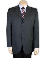  Mens 3 Button Blazer - Three Button Darkest Charcoal Gray Sport Coat - Side Vented - Wool Blazer