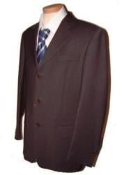  Mens 3 Button Blazer - Three Button Dark CoCo Brown Sport Coat - Side Vented - Wool Blazer